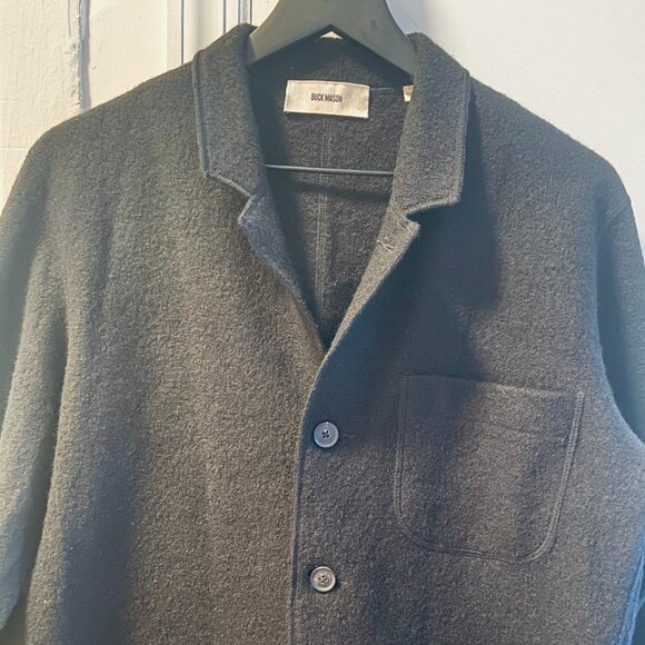 Buck Mason Black Felted Wool Chore Coat Mens Medium - Picture 3 of 7